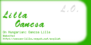 lilla oancsa business card